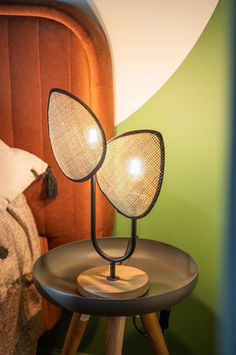 Atmosphera, lampa dekoracyjna, Olme, rattanowa plecionka, wys. 44 cm