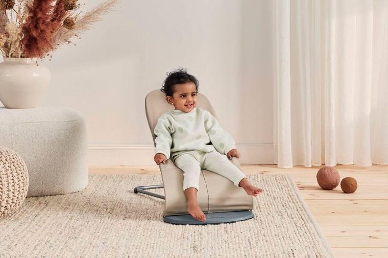 BabyBjörn, Balance Soft Woven, leżaczek, Khaki, beżowy