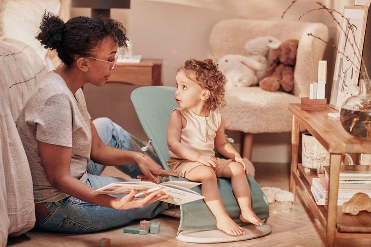 BabyBjörn, Balance Soft Woven/Jersey, leżaczek, jasnoszałwiowy-szary