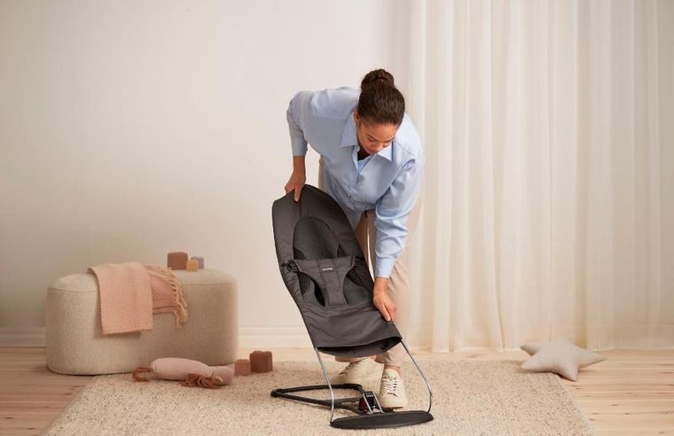 BabyBjörn, Balance Soft Woven/Jersey, leżaczek, Tri Fabric, ciemny szary