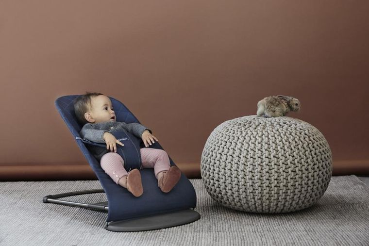 BabyBjörn, Bliss Woven, leżaczek, granatowy