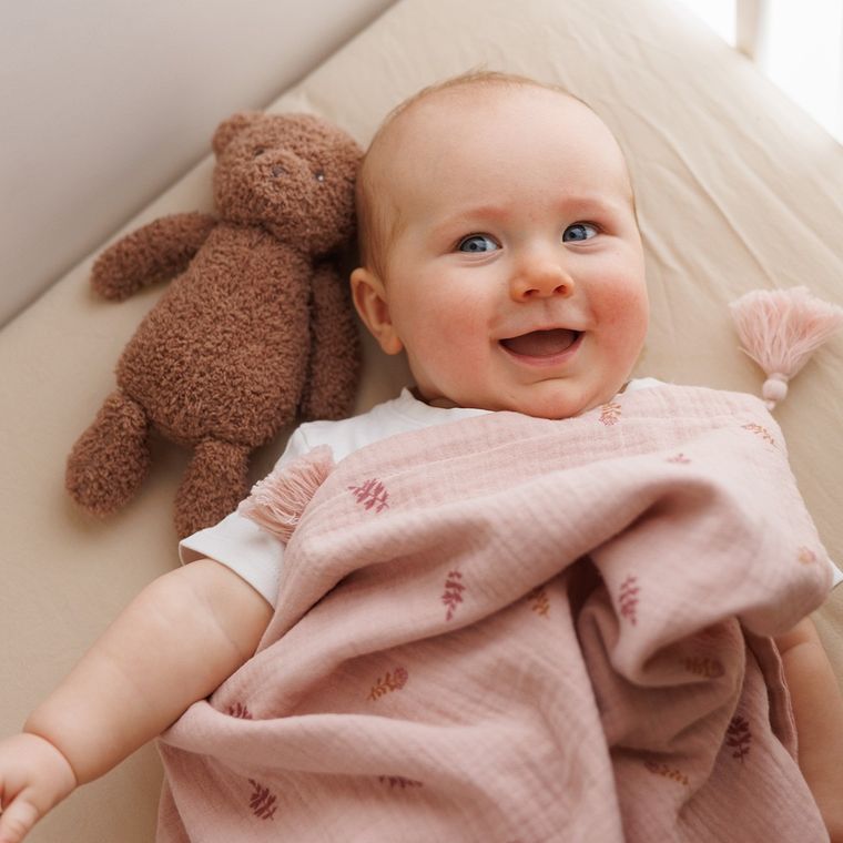 BabyOno, kocyk muślinowy, różowy, 75-100 cm