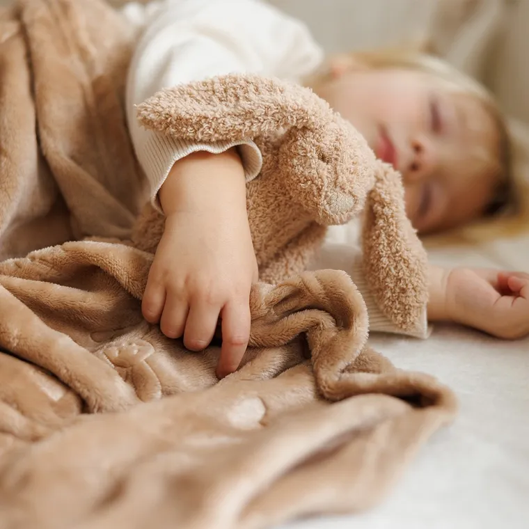 BabyOno, Królik, kocyk z przytulanką, beżowy