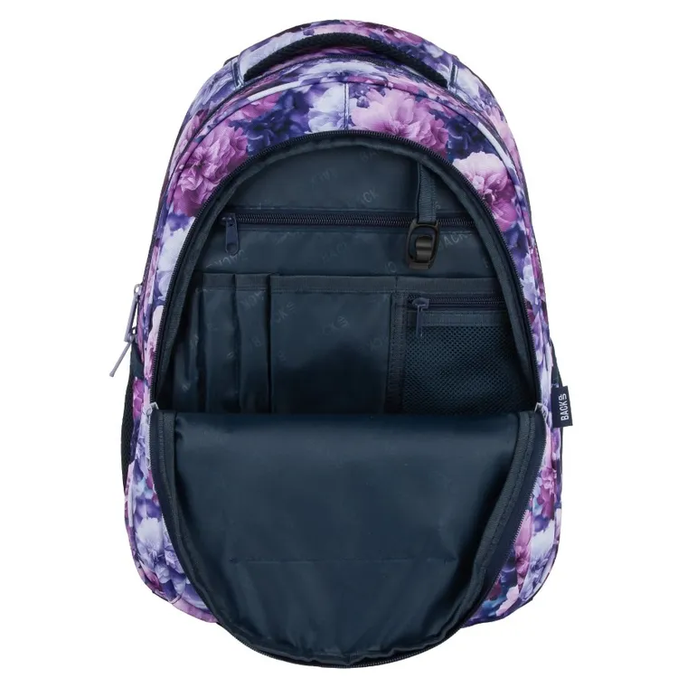 BackUp, plecak szkolny, 3-komorowy, Violet Bloom