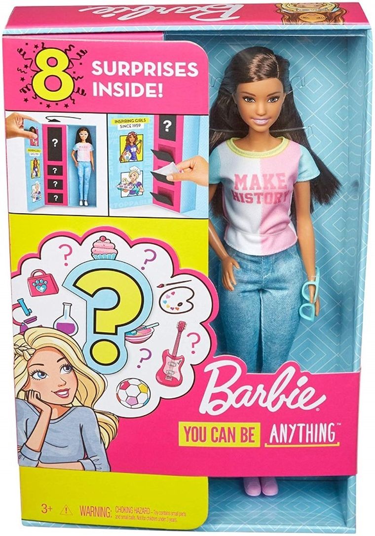 Barbie, Kariera Niespodzianka, lalka szatynka z akcesoriami, zestaw
