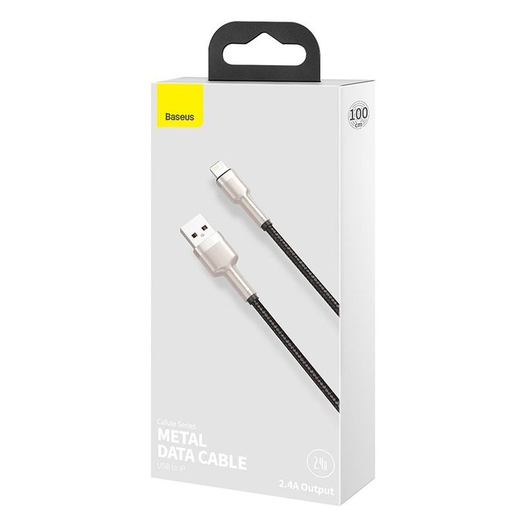 Baseus, Cafule, Lightning 2.4a, Kabel USB, 1m, czarny