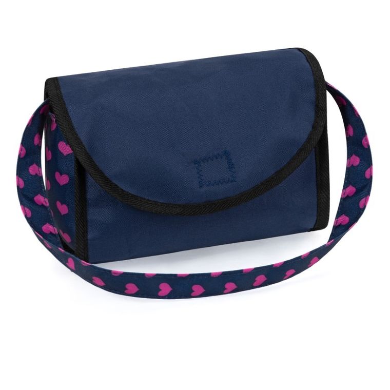 Bayer Design, Buggy, wózek spacerówka dla lalek, zestaw z kołyską, matą, torbą i akcesoriami, granatowo-różowy