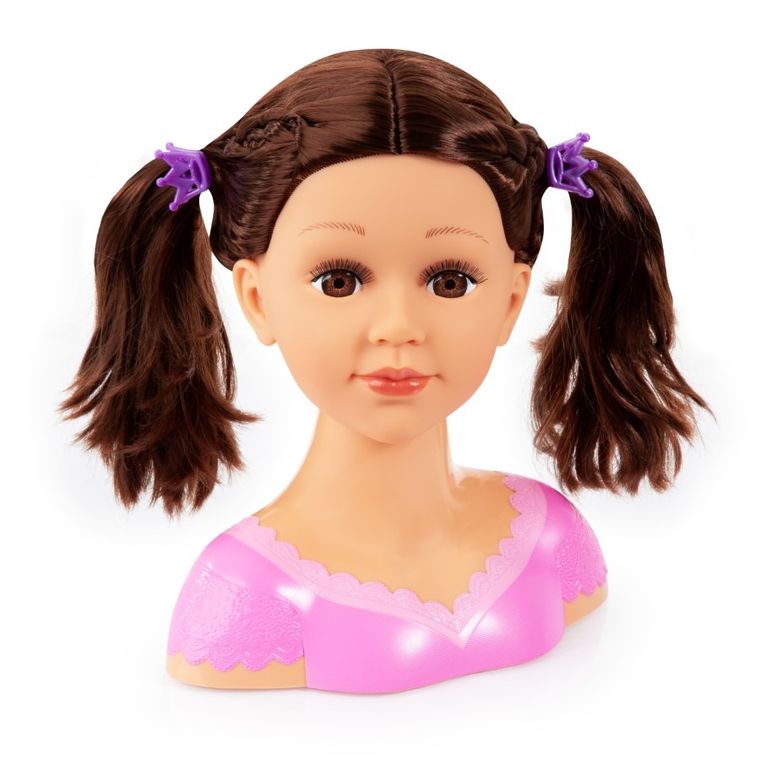 Bayer Design, Charlene, Super Modelka, głowa do stylizacji fryzur z akcesoriami, brunetka, 27 cm