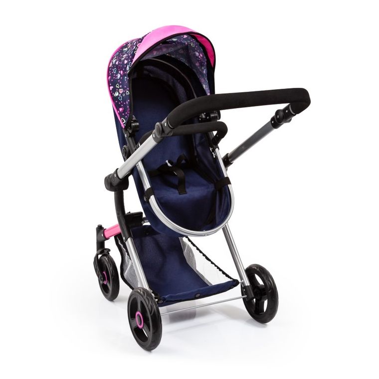 Bayer Design, Neo Vario Combi, głęboki wózek dla lalek z torbą, niebieski z wróżkami i gwiazdami