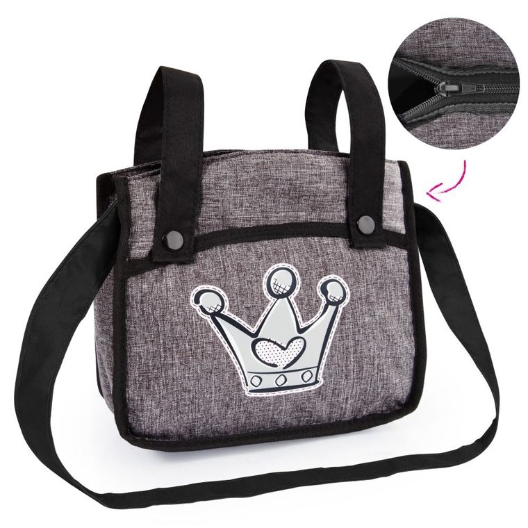 Bayer Design, Neo Vario Combi, głęboki wózek dla lalek z torbą, szary z koroną