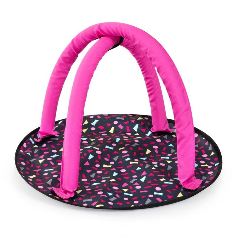 Bayer Design, Xeo Combi, głęboki wózek dla lalek, zestaw z krzesełkiem, matą, torbą i akcesoriami, granatowo-różowy