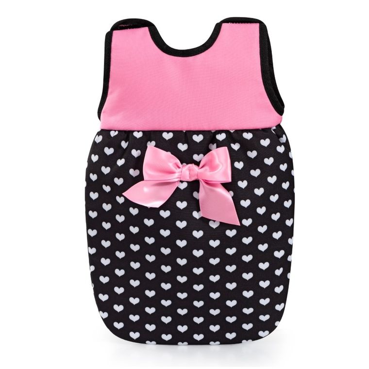 Bayer Design, Xeo Combi, głęboki wózek dla lalek, zestaw z łóżkiem turystycznym, torbą i akcesoriami, czarno-różowy