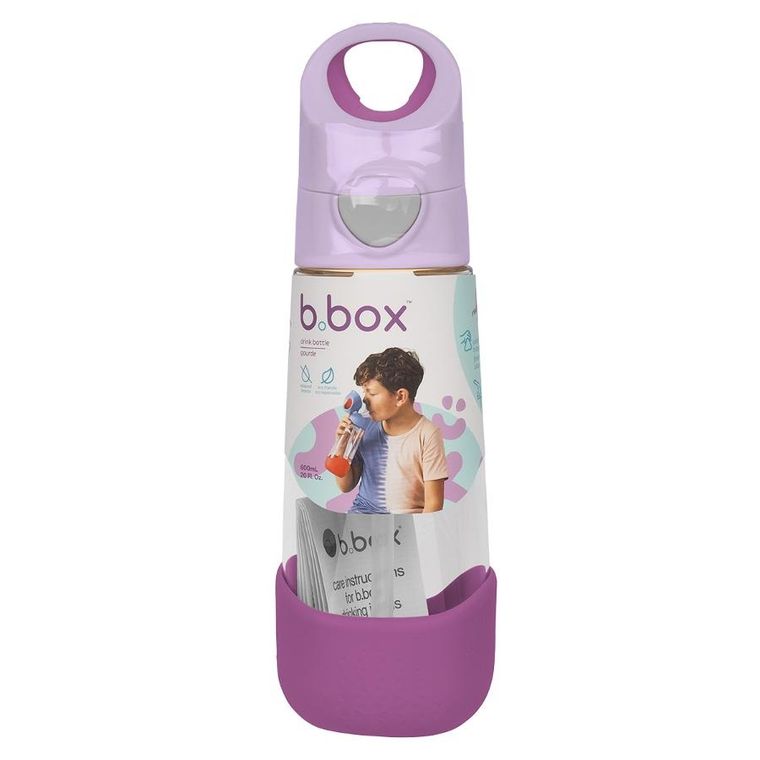 b.box, butelka na wodę tritanowa ze słomką, Sugar Plum, 600 ml