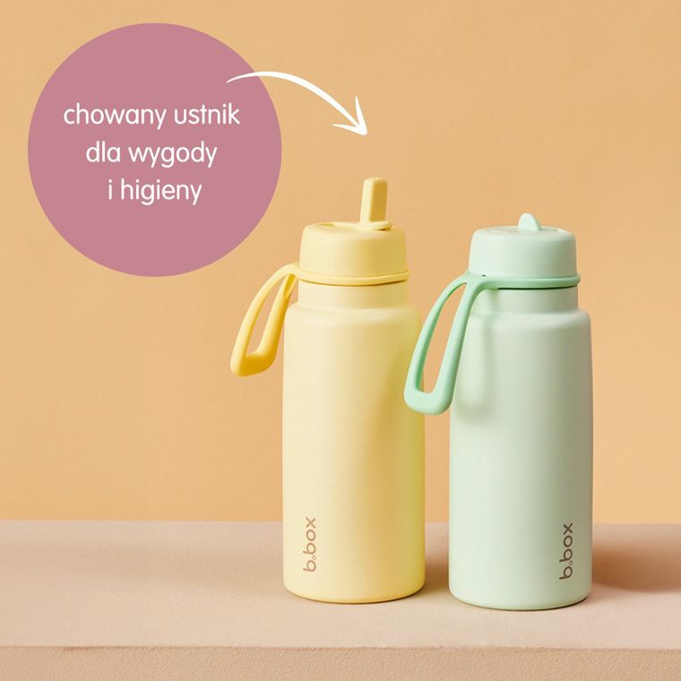 b.box, Lemon Twist, butelka termiczna ze składanym ustnikiem, stal nierdzewna, 1l