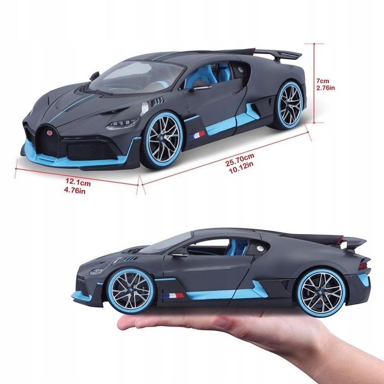 Bburago, Bugatti Divo Flat, model pojazdu, 1:18, Dark Grey