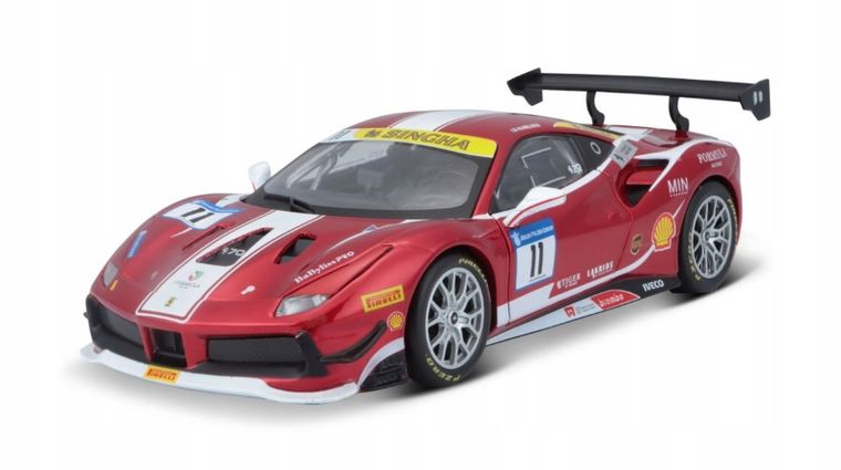 Bburago, Ferrari Racing Model Kit, 488 Challenge, 499P LMH, pojazd sportowy, 1:24, 1 szt.