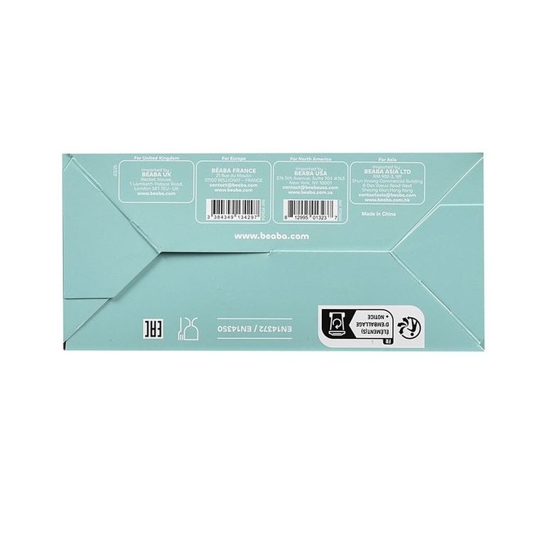 Beaba, komplet naczyń z silikonu z przyssawką, cotton candy