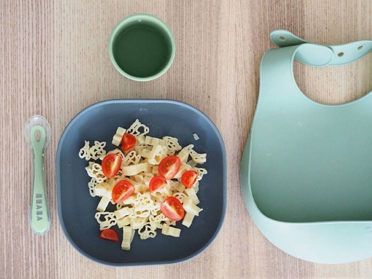 Beaba, komplet naczyń z silikonu z przyssawką, Mineral