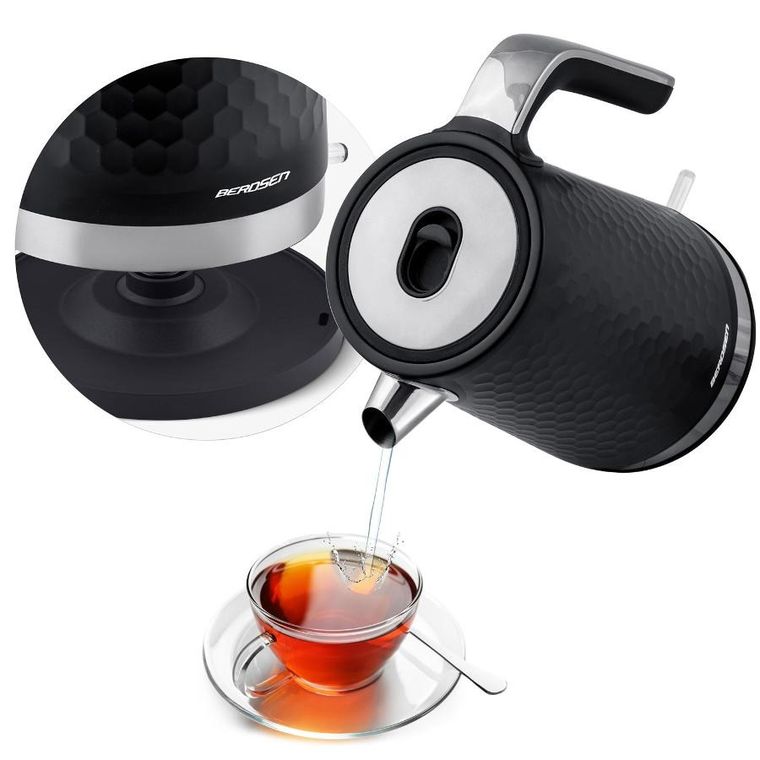 Berdsen, czajnik elektryczny, czarno-srebrny, 1,7l, BD-705