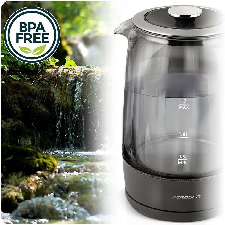 Berdsen, czajnik elektryczny, szklany, 1.7l, BD-711