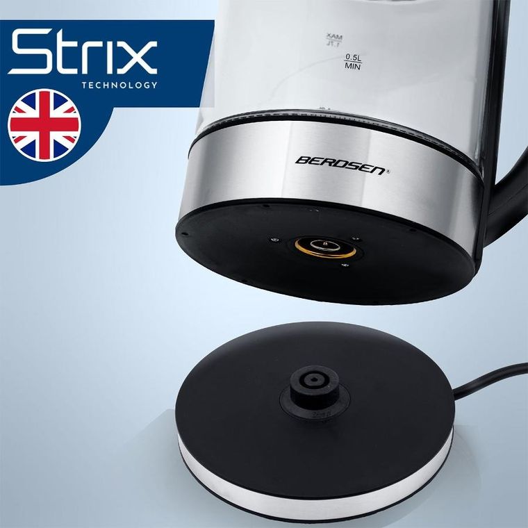 Berdsen, czajnik elektryczny, szklany z regulacją temperatury, 1,7l, 2200W, BD-714