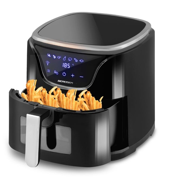 Berdsen, frytkownica beztłuszczowa, air fryer, czarno-srebrna, 5l, BD-652
