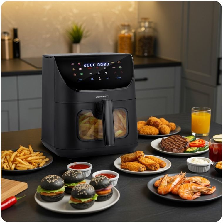 Berdsen, frytkownica beztłuszczowa, air fryer, czarny, BD-660