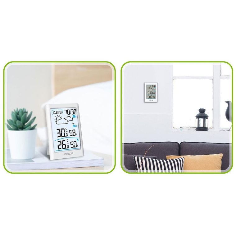 Berdsen, stacja pogodowa z wyświetlaczem, biała, BD-911