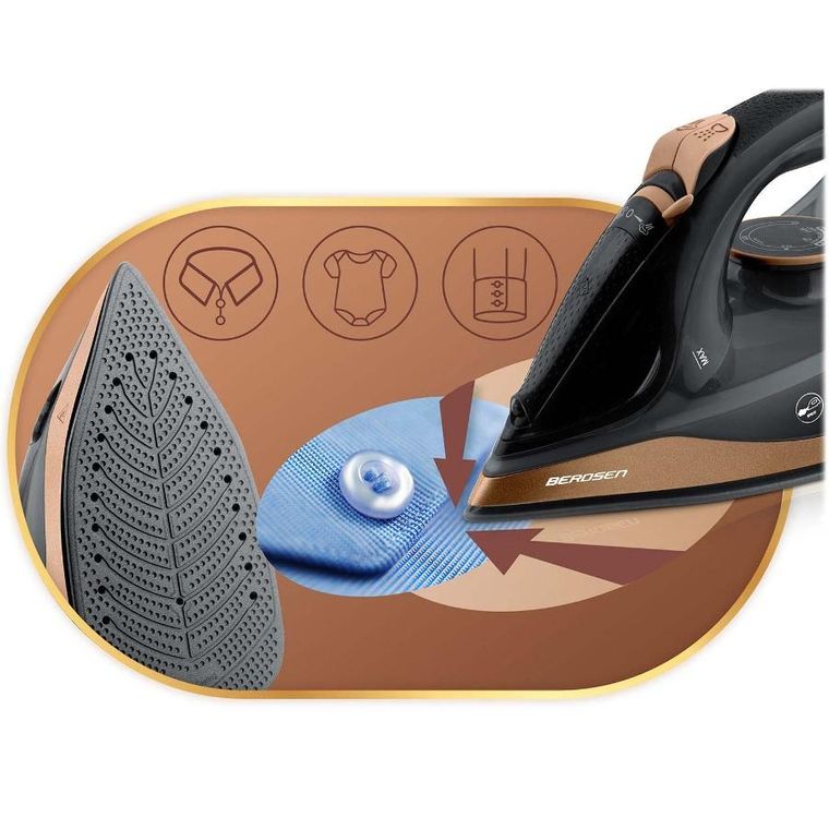 Berdsen, żelazko bezprzewodowe parowe, ceramiczna powłoka, 2600W, BD-333