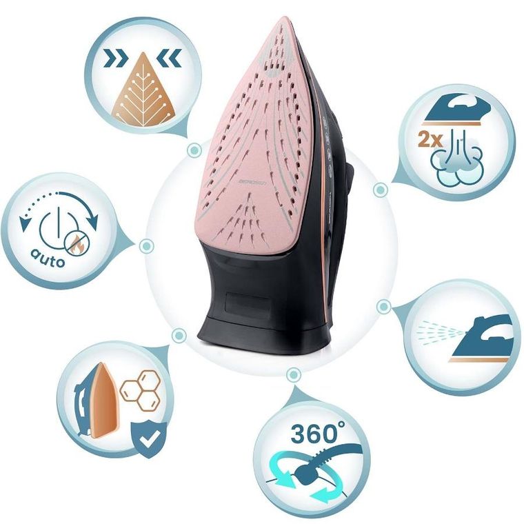 Berdsen, żelazko parowe, ceramiczna powłoka, praca w pionie, 3000W, BD-332