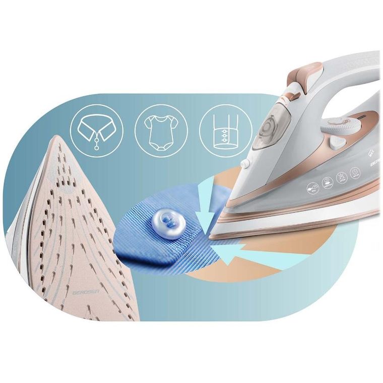 Berdsen, żelazko parowe, ceramiczna powłoka, praca w pionie, 3000W, BD-332