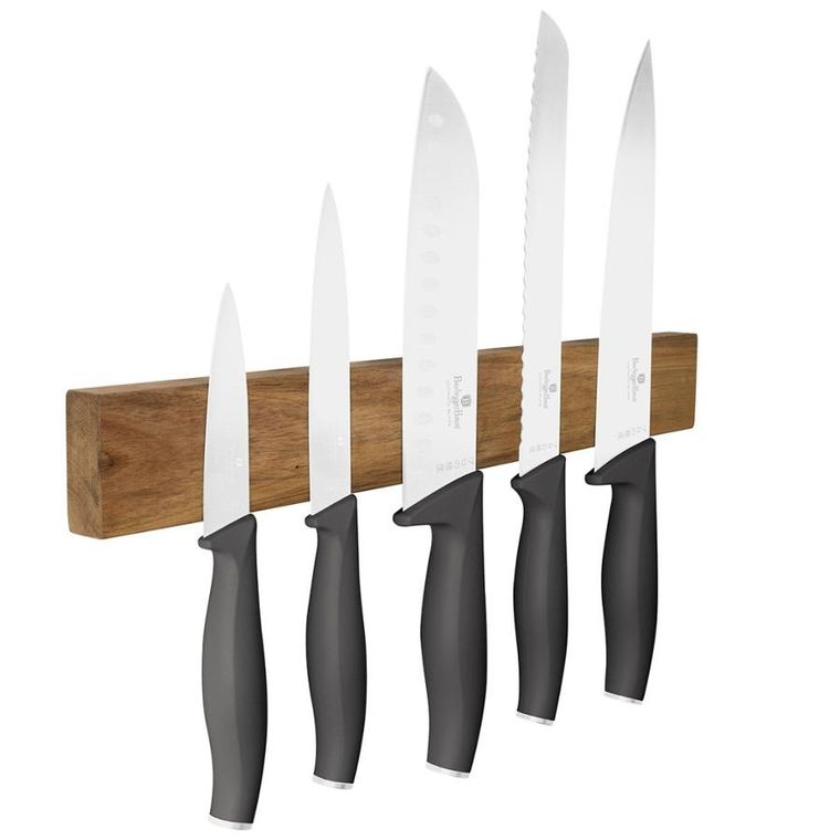 Berlinger Haus, Anthracite, zestaw 5 noży kuchennych z listwą, 5 szt.
