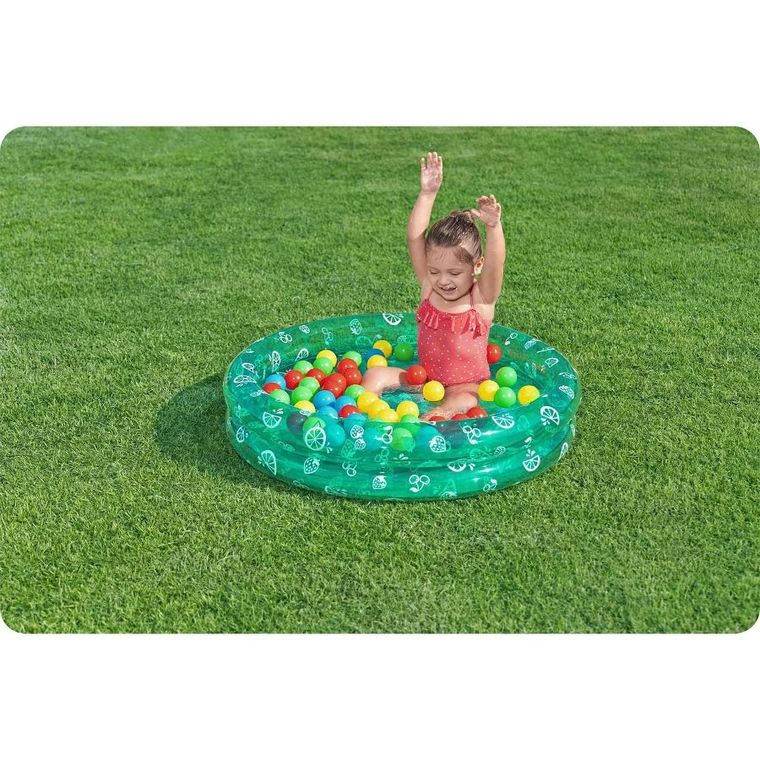 Bestway, basen dmuchany z piłeczkami, okrągły, owoce, 20-91 cm