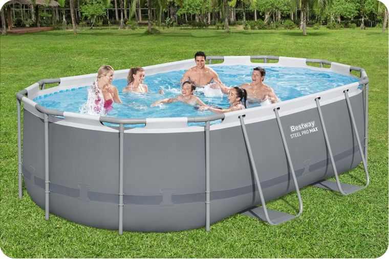 Bestway, basen ogrodowy, stelażowy, 427-250-100 cm, zestaw 18w1