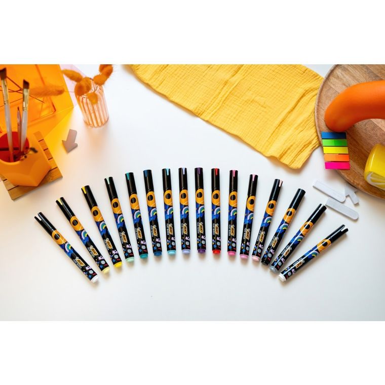 Bic, Intensity Classic Paint, markery akrylowe, czarne, 12 szt.