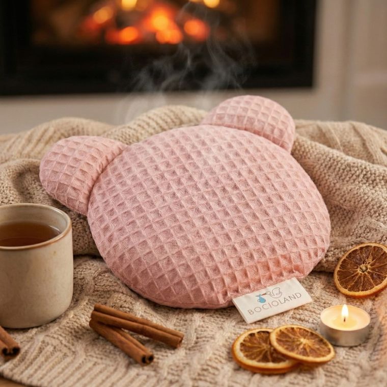 Bocioland, Miś, termofor z pestek wiśni z lawendą, wafel, retro róż