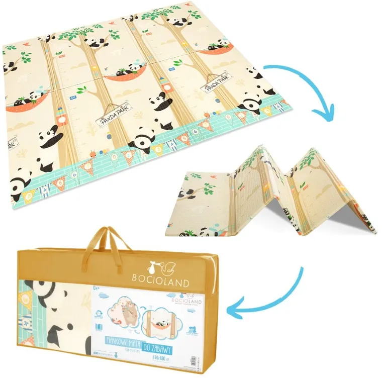 Bocioland, Panda, składana mata piankowa, 150-180 cm