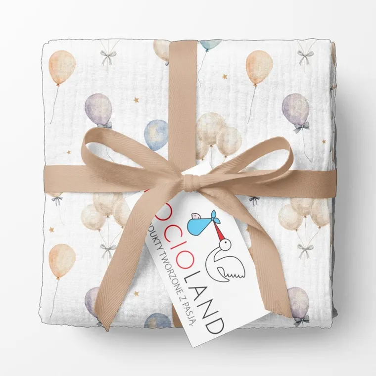 Bocioland, pieluszki muślinowe, marszczone, beżowe, 70-70 cm, 3 szt.