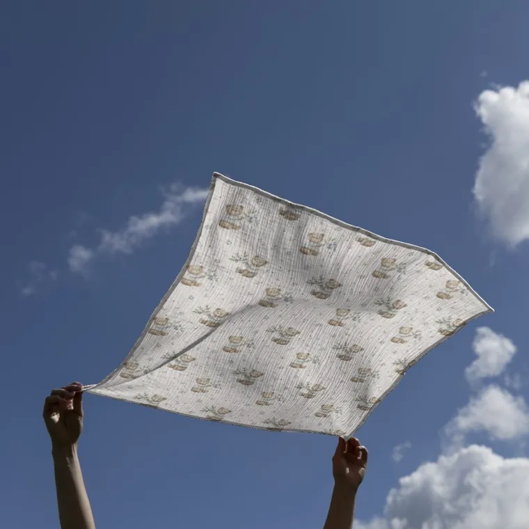 Bocioland, pieluszki muślinowe, zielony, 70-70 cm, 3 szt.