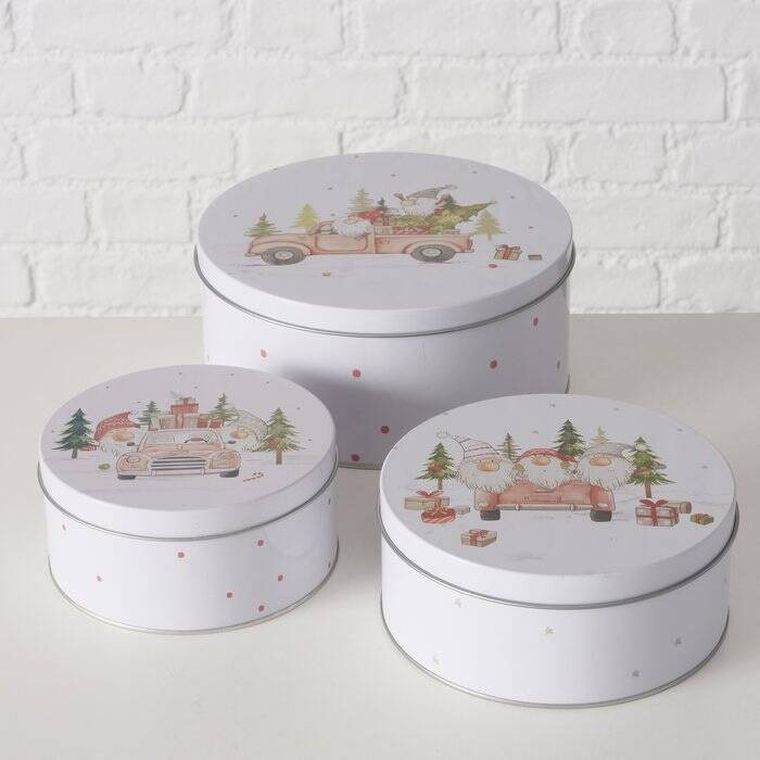 Boltze Home, Carrie, zestaw trzech puszek do przechowywania, średnica 14-20 cm