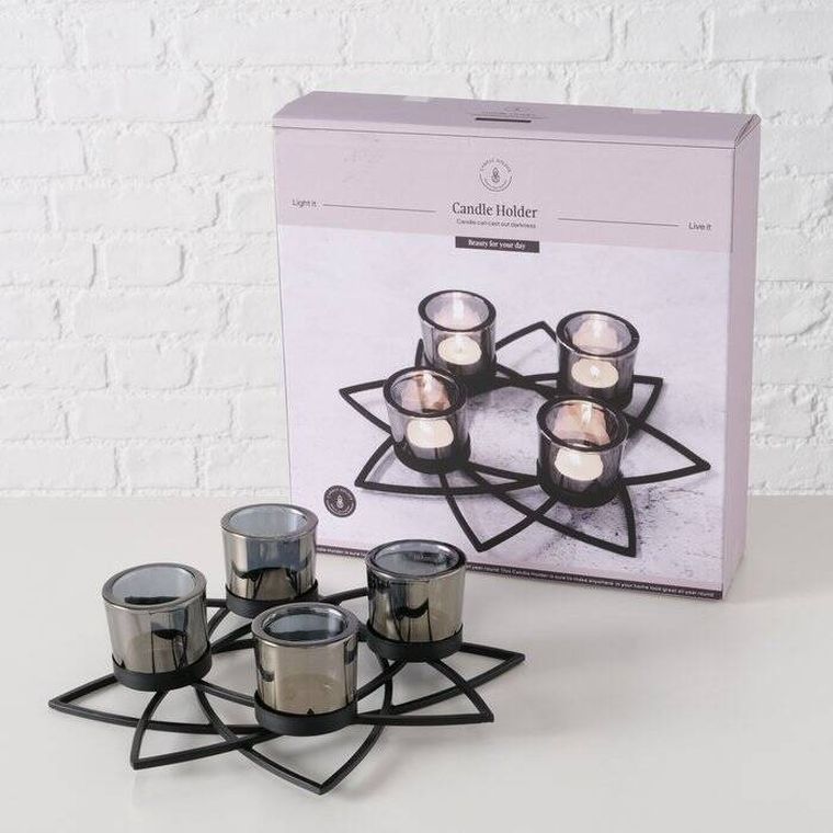 Boltze Home, Elenyi, metalowy stroik, świecznik, 8 cm