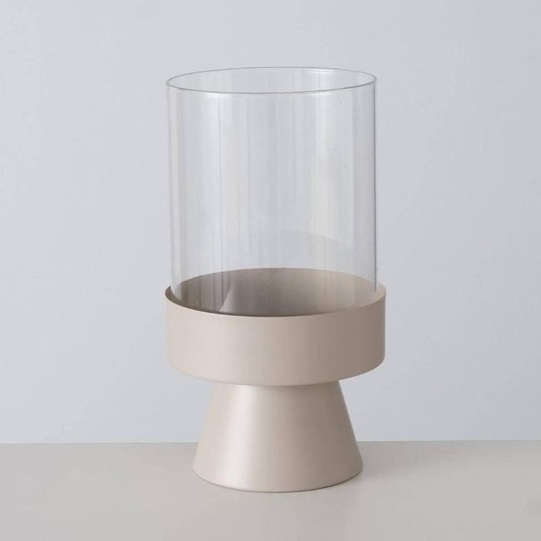 Boltze Home, świeczniki szklane Pallas, metalowa nóżka, 2 szt.