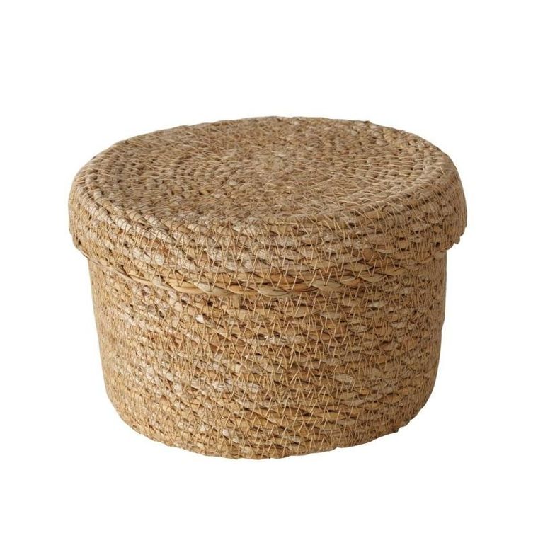 Boltze Home, zestaw koszy z trawy morskiej, Sophy, plecione z pokrywką