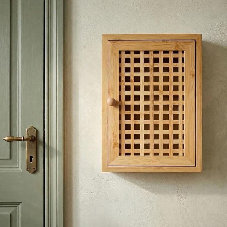 Boximo, Kizu, wisząca szafka na klucze, bambusowa, 19-27-6 cm