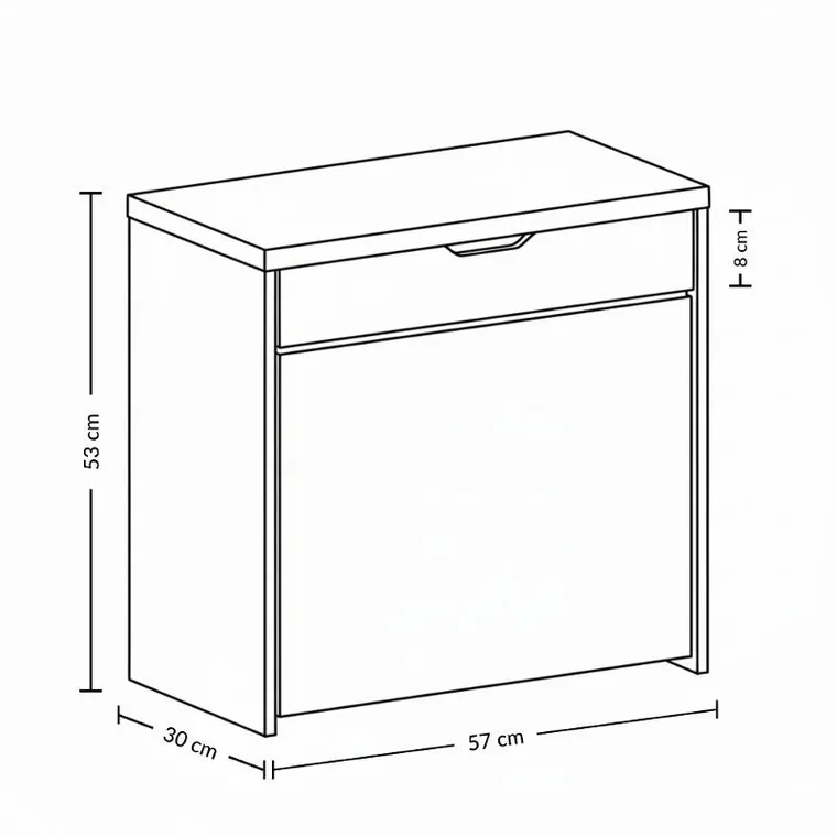 Boximo, Vault, szafka na buty z siedziskiem i wysuwanymi półkami, 57-30-53 cm