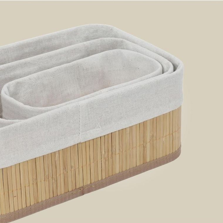 Boximo, Vinno, zestaw bambusowych koszyków do przechowywania