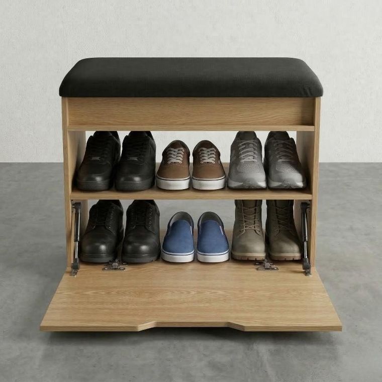 Boximo, Vira, szafka na buty z siedziskiem i schowkiem, 60-50-35 cm