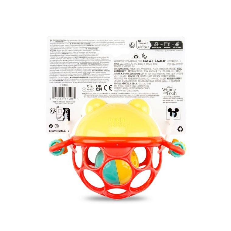 Bright Starts, Kubuś Puchatek, Jingle & Shake, grzechotka oball