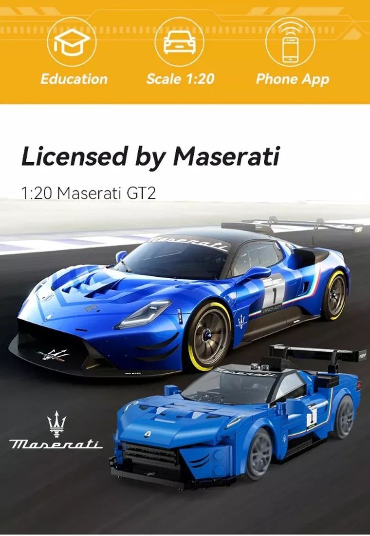 Cada, Maserati GT2, pojazd zdalnie sterowany, klocki konstrukcyjne, 320 elementów