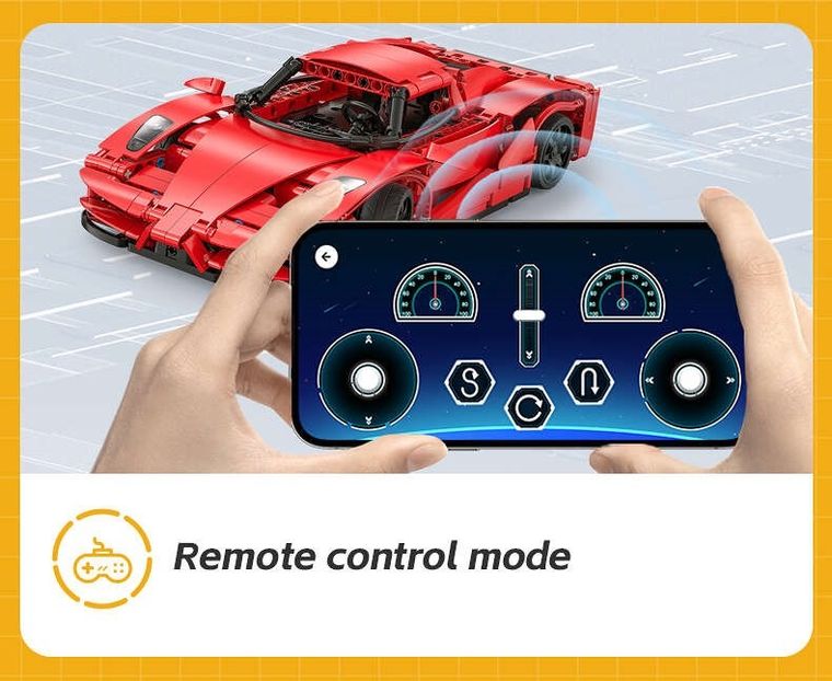 Cada, Red Blade Sport Car, pojazd zdalnie sterowany, Dual Mode, czerwony, 1:14, 32 cm, 405 elementów